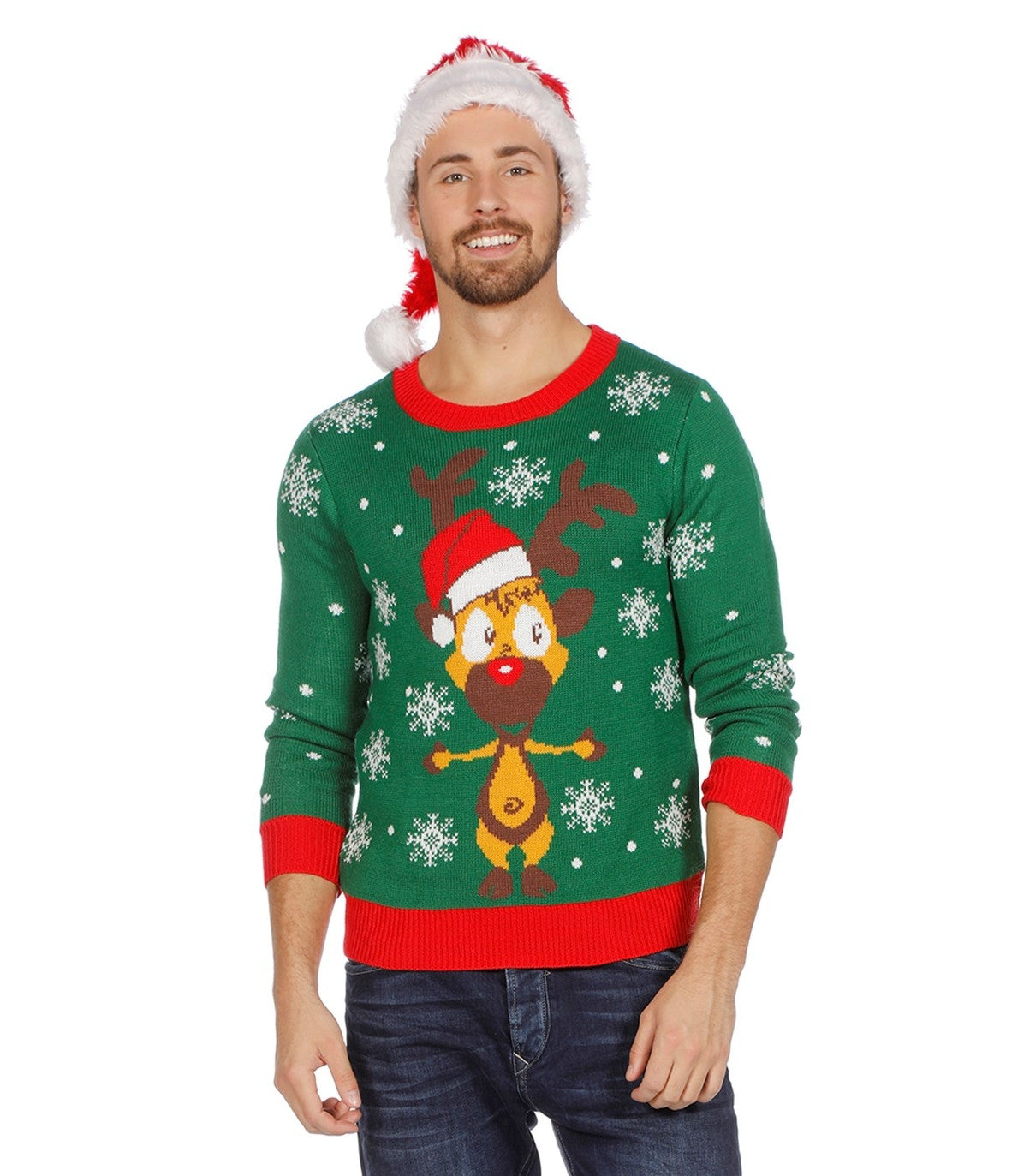 Jap Rudolf Rentier Pullover Weihnachtspullover Herren